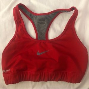 Red Nike sports bra